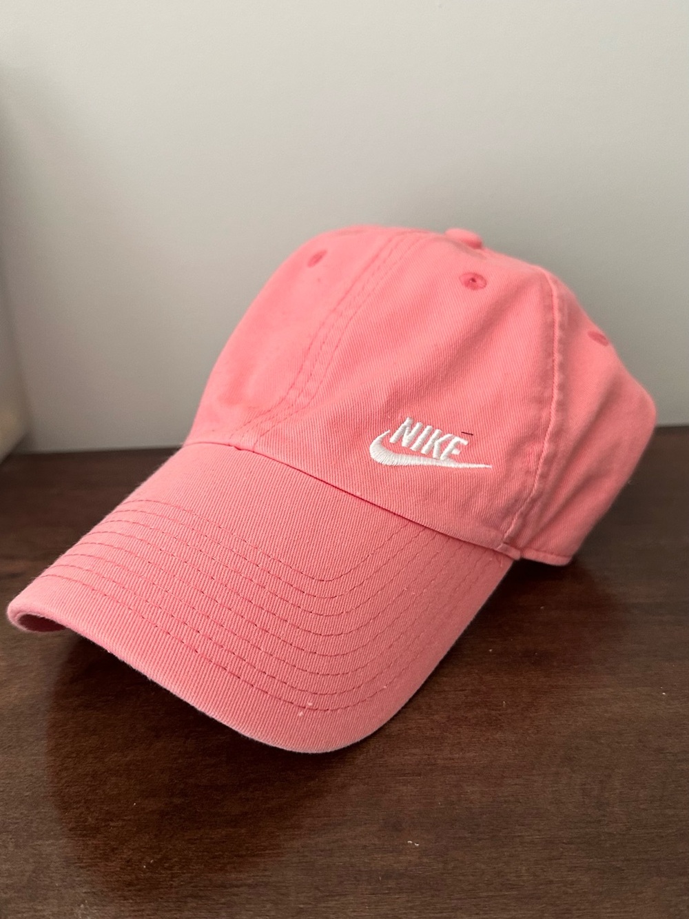 Nike Kids Coral Pink Baseball Cap with White Logo